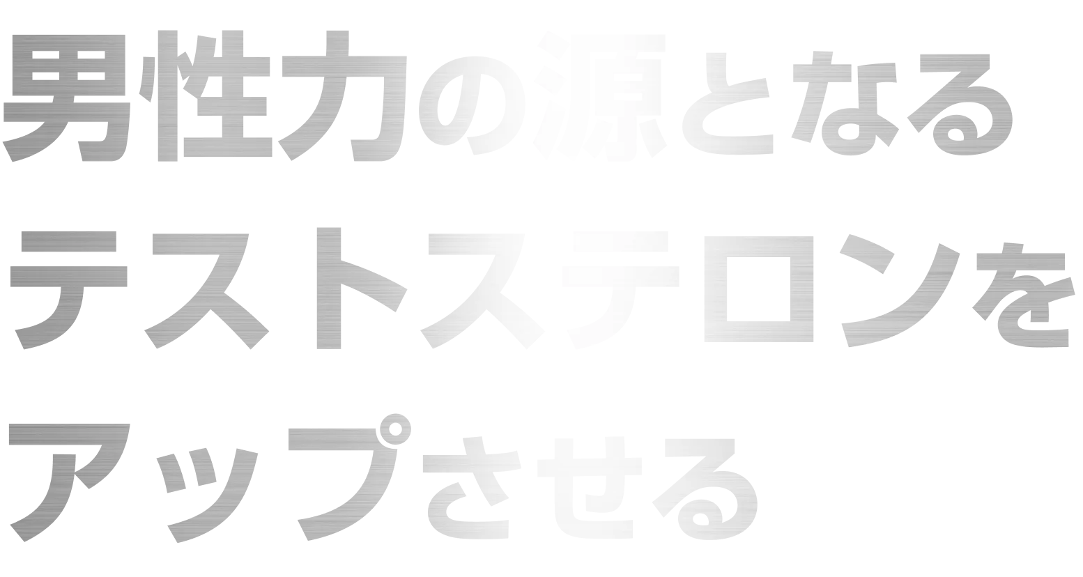 男性力の源となるテストステロンをアップさせる